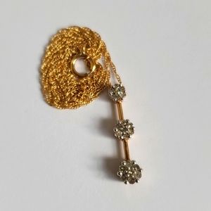 10K Gold Diamond Flower Journey Pendant Necklace